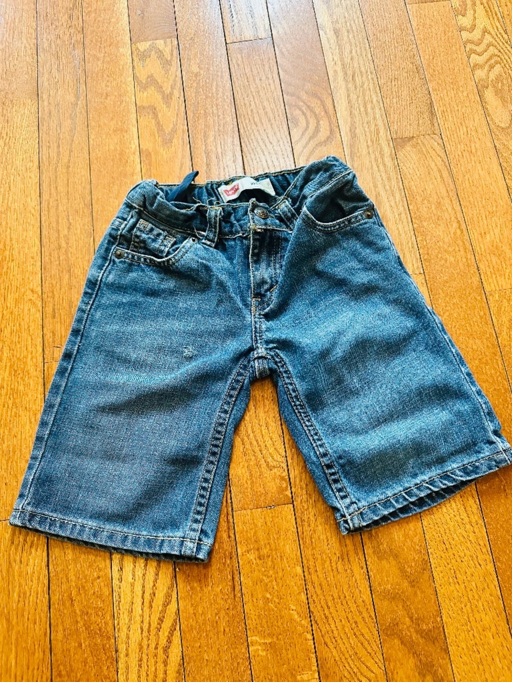 Levi's Boys Denim Shorts Medium Wash Adjustable Waist Size 5